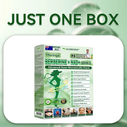 Official Store | 🍁 GLORENDA® Moringa · Berberine × NAD+ 10-in-1 Advanced Nano Microneedle Patch 🇦🇺 (Just once a day, visible changes in 7 days) ✅ For obesity, loose skin, diabetes, sleep apnea, joint issues, and more