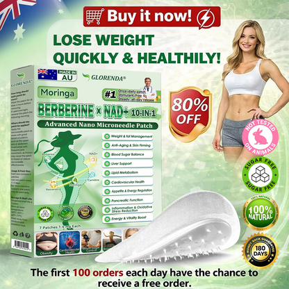 Official Store | 🍁 GLORENDA® Moringa · Berberine × NAD+ 10-in-1 Advanced Nano Microneedle Patch 🇦🇺 (Just once a day, visible changes in 7 days) ✅ For obesity, loose skin, diabetes, sleep apnea, joint issues, and more
